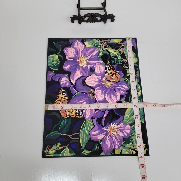 Clematis & Butterflies Finished Acrylic Paint By Number Painting 11×14 W/ Border - Picture 17 of 17